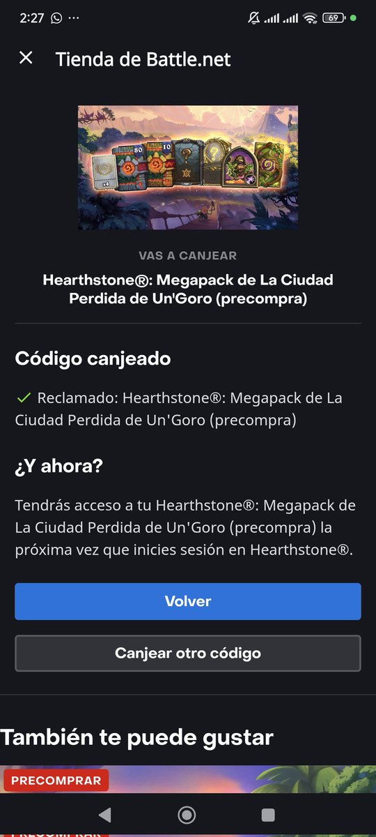 gracias a <a href="/kchorro230/">kchorro230</a> @playhearthstone @playhslatam 
Primera vez que ganó una precompra y espero seguir teniendo suerte en futuros sorteos ✨