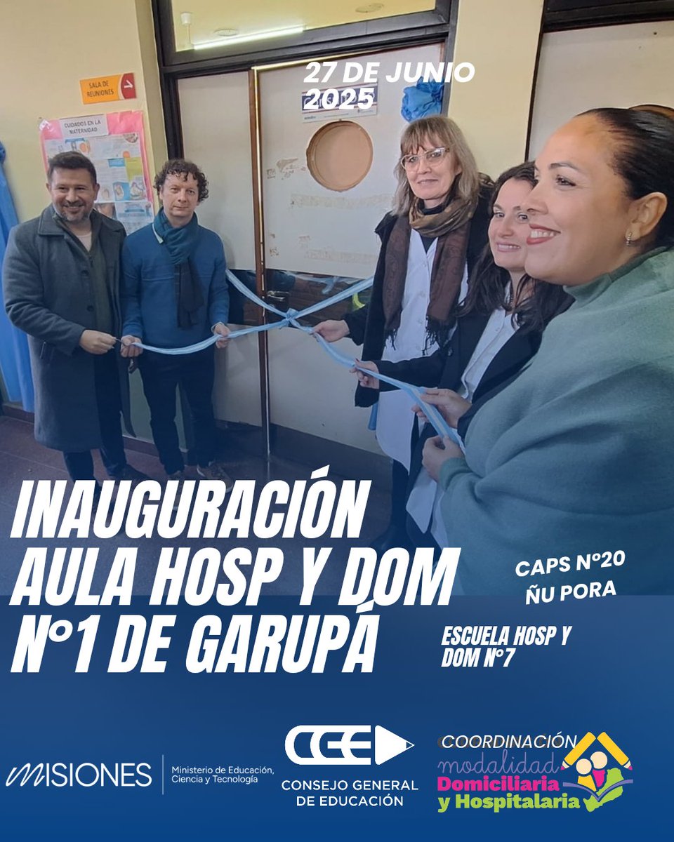 Hoy dejamos habilitado el Aula Domiciliaria y Hospitalaria N°1 en el CAPS N°20 de Ñu Pora de GARUPÁ. Seguimos garantizando derechos. #cgemisiones #EsucacionMisiones #EducacionDomiciliariaHospitalariaMisiones