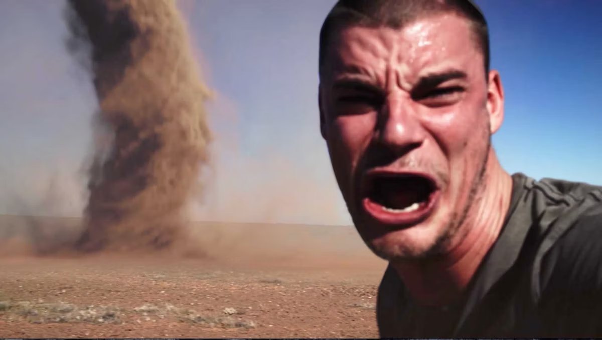 Bureau of Internet Culture (@bic_dao) on Twitter photo BIC just Acquired "Tornado Selfie" by Riot Company on <a href="/foundation/">Foundation 🌐</a>
"Tornado Selfie" is a viral image of a man casually taking a selfie with a massive tornado in the background. BIC just Acquired "Tornado Selfie" by Riot Company on <a href="/foundation/">Foundation 🌐</a>
"Tornado Selfie" is a viral image of a man casually taking a selfie with a massive tornado in the background.