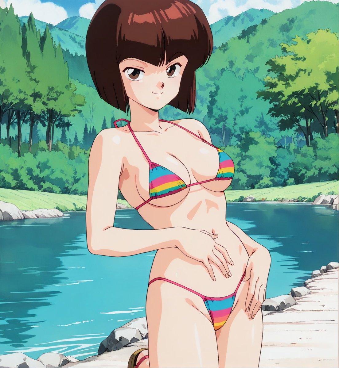 Hoyo_476's tweet photo. Nabiki, a micro bikini and a nice lake in the background. What else do you need?
#ranma #anime #らんま #らんまアニメ https://t.co/n0wF80f25F