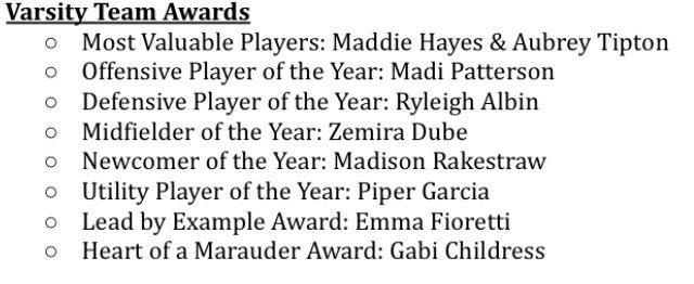 VARSITY 2025 &amp; Team Awards 🖤⚽️