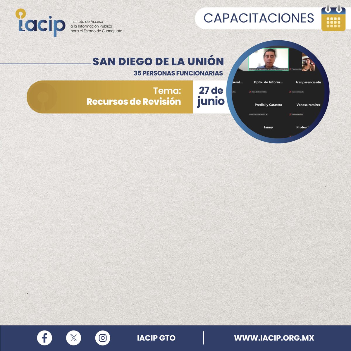 #TusDerechosNoSeExtinguen 

✅Esta semana seguimos brindando capacitación a las y los servidores públicos en municipios como: Salamanca, Coroneo, San José Iturbide, Silao, Pénjamo y San Diego de la Unión. 

👌Capacitamos a 234 personas.