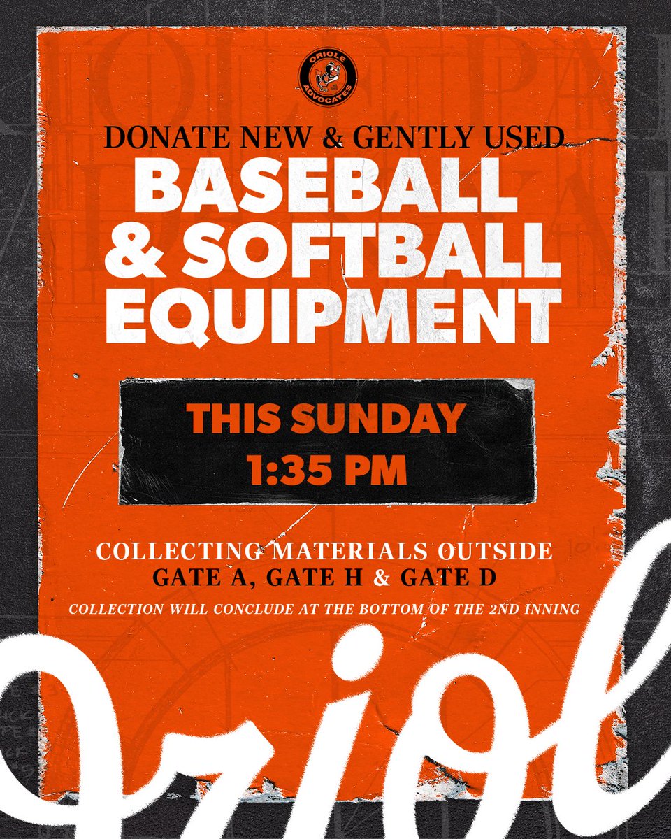 OsCommunity's tweet image. Bring new and gently used baseball and softball equipment to The Yard this Sunday for our Cardboard to Leather Collection!