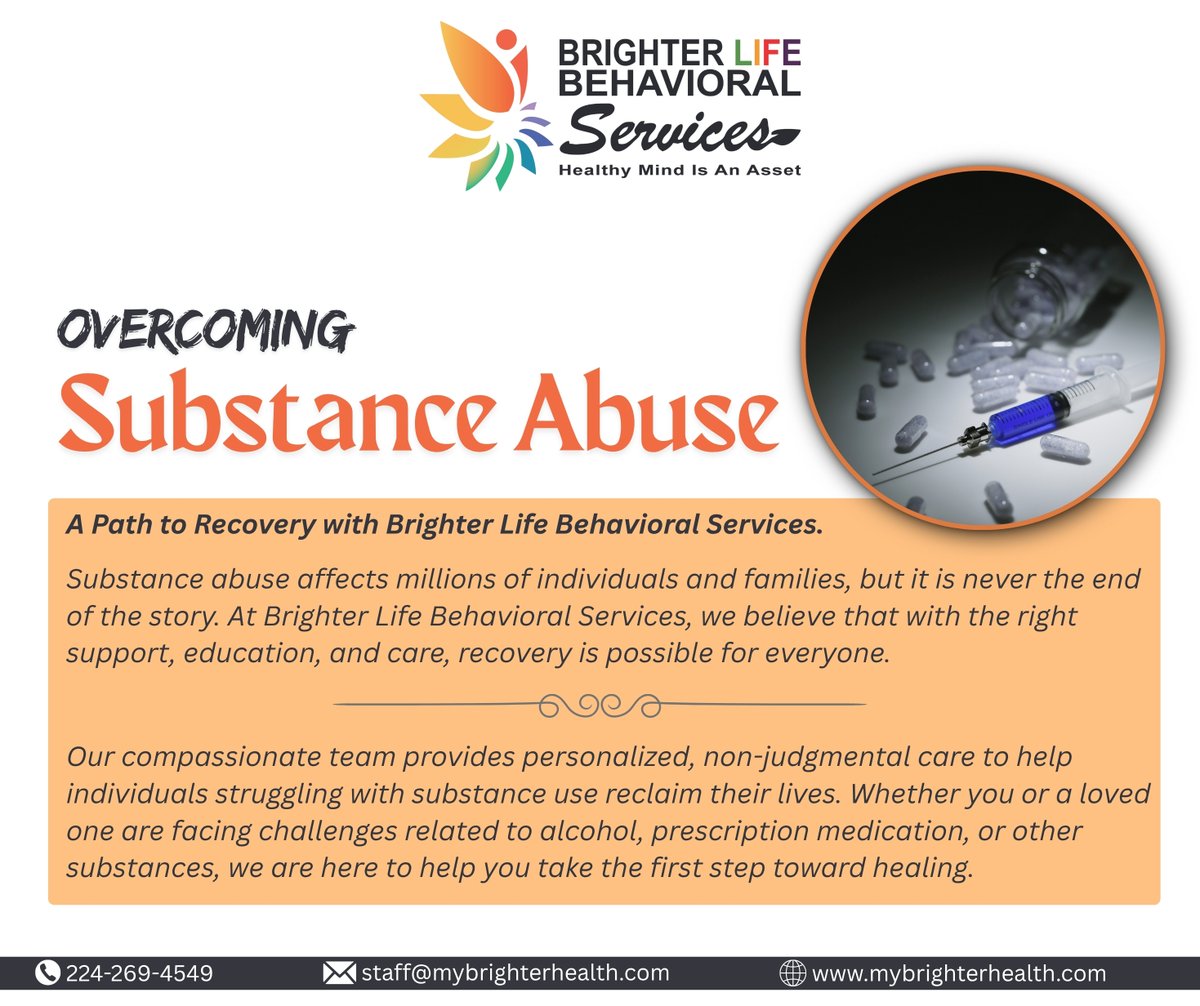 Brighter Life Behavioral Services (@myblbs) on Twitter photo ๐๐ฏ๐๐ซ๐๐จ๐ฆ๐ข๐ง๐ ๐๐ฎ๐๐ฌ๐ญ๐๐ง๐๐ ๐๐๐ฎ๐ฌ๐
๐ ๐๐ข๐ต๐ฉ ๐ต๐ฐ ๐๐ฆ๐ค๐ฐ๐ท๐ฆ๐ณ๐บ ๐ธ๐ช๐ต๐ฉ ๐๐ณ๐ช๐จ๐ฉ๐ต๐ฆ๐ณ ๐๐ช๐ง๐ฆ ๐๐ฆ๐ฉ๐ข๐ท๐ช๐ฐ๐ณ๐ข๐ญ ๐๐ฆ๐ณ๐ท๐ช๐ค๐ฆ๐ด
Substance abuse affects millions peoples...
see more...
๐mybrighterhealth.com ๐๐ฏ๐๐ซ๐๐จ๐ฆ๐ข๐ง๐ ๐๐ฎ๐๐ฌ๐ญ๐๐ง๐๐ ๐๐๐ฎ๐ฌ๐
๐ ๐๐ข๐ต๐ฉ ๐ต๐ฐ ๐๐ฆ๐ค๐ฐ๐ท๐ฆ๐ณ๐บ ๐ธ๐ช๐ต๐ฉ ๐๐ณ๐ช๐จ๐ฉ๐ต๐ฆ๐ณ ๐๐ช๐ง๐ฆ ๐๐ฆ๐ฉ๐ข๐ท๐ช๐ฐ๐ณ๐ข๐ญ ๐๐ฆ๐ณ๐ท๐ช๐ค๐ฆ๐ด
Substance abuse affects millions peoples...
see more...
๐mybrighterhealth.com