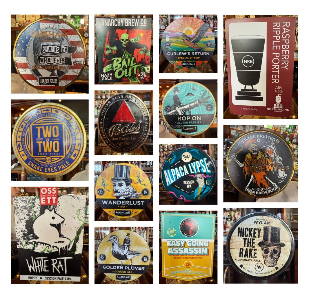 OTB:-
<a href="/durhambrewery/">The Durham Brewery</a> 
<a href="/TwiceBrewedCo/">Twice Brewed Brew Co.</a> 
<a href="/TwoByTwoBrewing/">TwoByTwo</a> 
<a href="/SaltBeerFactory/">SALT</a> 
<a href="/wylambrewery/">Wylam Brewery</a> 
<a href="/AllendaleBrewCo/">Allendale Brewery</a> 
<a href="/ossettbrewery/">Ossett Brewery</a> 
<a href="/northridingbrew/">northridingbrewery</a> 
<a href="/AnarchyBrewCo/">Anarchy Brew Co</a> 
<a href="/RoostersBrewCo/">Rooster's Brewing Co</a> 
<a href="/ThistlyCross/">Thistly Cross Cider</a> 
<a href="/westonsciderfan/">Westons Cider</a> 
<a href="/oliverscider/">Tom Oliver</a>