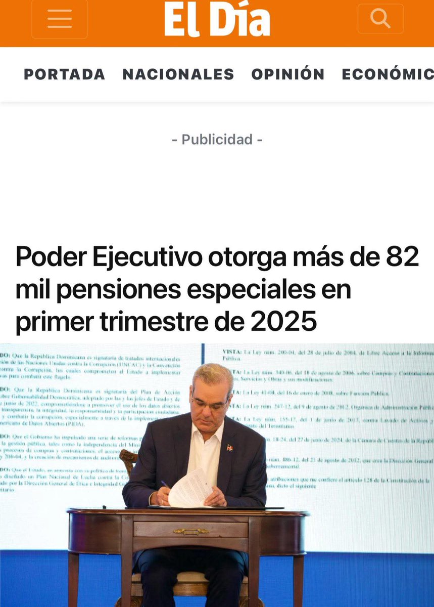 Adriel Alburquerque (@cpld20246233) on Twitter photo Mientras <a href="/DaniloMedina/">Danilo Medina</a> y <a href="/LeonelFernandez/">Leonel Fernández</a> no pensionaron 10,000 personas en 20 años, este tajalán va por 82,000 en menos de cinco años. Mientras <a href="/DaniloMedina/">Danilo Medina</a> y <a href="/LeonelFernandez/">Leonel Fernández</a> no pensionaron 10,000 personas en 20 años, este tajalán va por 82,000 en menos de cinco años.