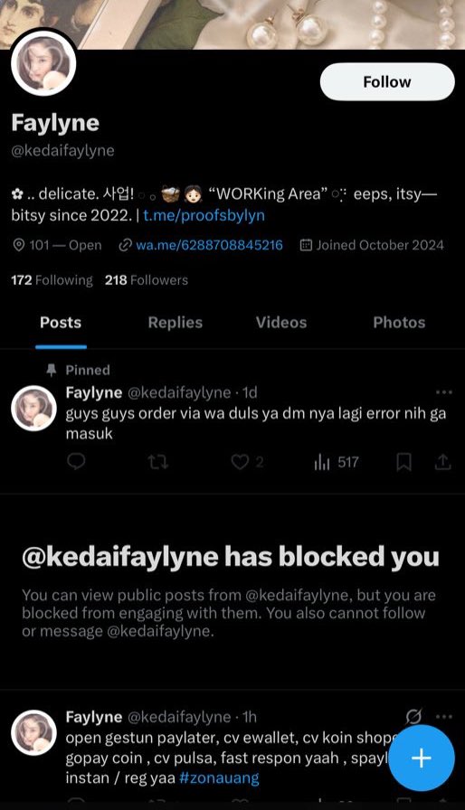 SCAMMER PENIPU 
IRA YULIANA BNI 1921424802
ACC: @kedaifaylyne sering ganti ganti uname. 

HATI HATI YA GAIS AKU ABIS KETIPU 110K HUHU SEDIH BANGET GA RELA DUIT SEGITU GEDE BAGI AKU😭😭😭 SEMOGA TAINYA KERAS SEMBELIT GABISA BERAK SEBULAN YA LO😡🖕🏻

#zonauang #zonajajan️️ #zonaba