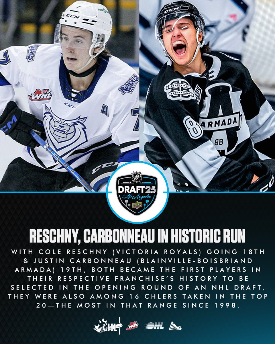History everywhere as the first round of the 2025 #NHLDraft continues! 🎉 #CHLStats