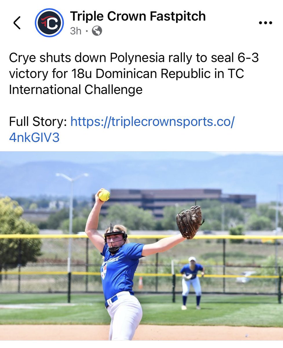 Jessie Crye (@jessiecrye) on Twitter photo So proud of Team DR! 🇩🇴 We had a great day today <a href="/TCSFastpitch/">TC Fastpitch</a> International Challenge!
<a href="/TEAMDRSB/">TEAM DR SOFTBALL</a> <a href="/SRod021/">Sergio Rodriguez</a> <a href="/impactcaymol/">Impact Caymol</a> <a href="/MikeMuhleisen/">Mike Muhleisen</a> <a href="/los_stuff/">Carlos Arias</a> <a href="/ExtraInningSB/">EXTRA INNING SOFTBALL</a> <a href="/SBRRetweets/">Softball Recruiting Reposts</a> <a href="/gatorjack72/">Girls In The Game</a> <a href="/IHartFastpitch/">I❤️Fastpitch</a> <a href="/DirectRecruits/">Direct Recruits</a>
Full Story: triplecrownsports.co/4nkGIV3 So proud of Team DR! 🇩🇴 We had a great day today <a href="/TCSFastpitch/">TC Fastpitch</a> International Challenge!
<a href="/TEAMDRSB/">TEAM DR SOFTBALL</a> <a href="/SRod021/">Sergio Rodriguez</a> <a href="/impactcaymol/">Impact Caymol</a> <a href="/MikeMuhleisen/">Mike Muhleisen</a> <a href="/los_stuff/">Carlos Arias</a> <a href="/ExtraInningSB/">EXTRA INNING SOFTBALL</a> <a href="/SBRRetweets/">Softball Recruiting Reposts</a> <a href="/gatorjack72/">Girls In The Game</a> <a href="/IHartFastpitch/">I❤️Fastpitch</a> <a href="/DirectRecruits/">Direct Recruits</a>
Full Story: triplecrownsports.co/4nkGIV3