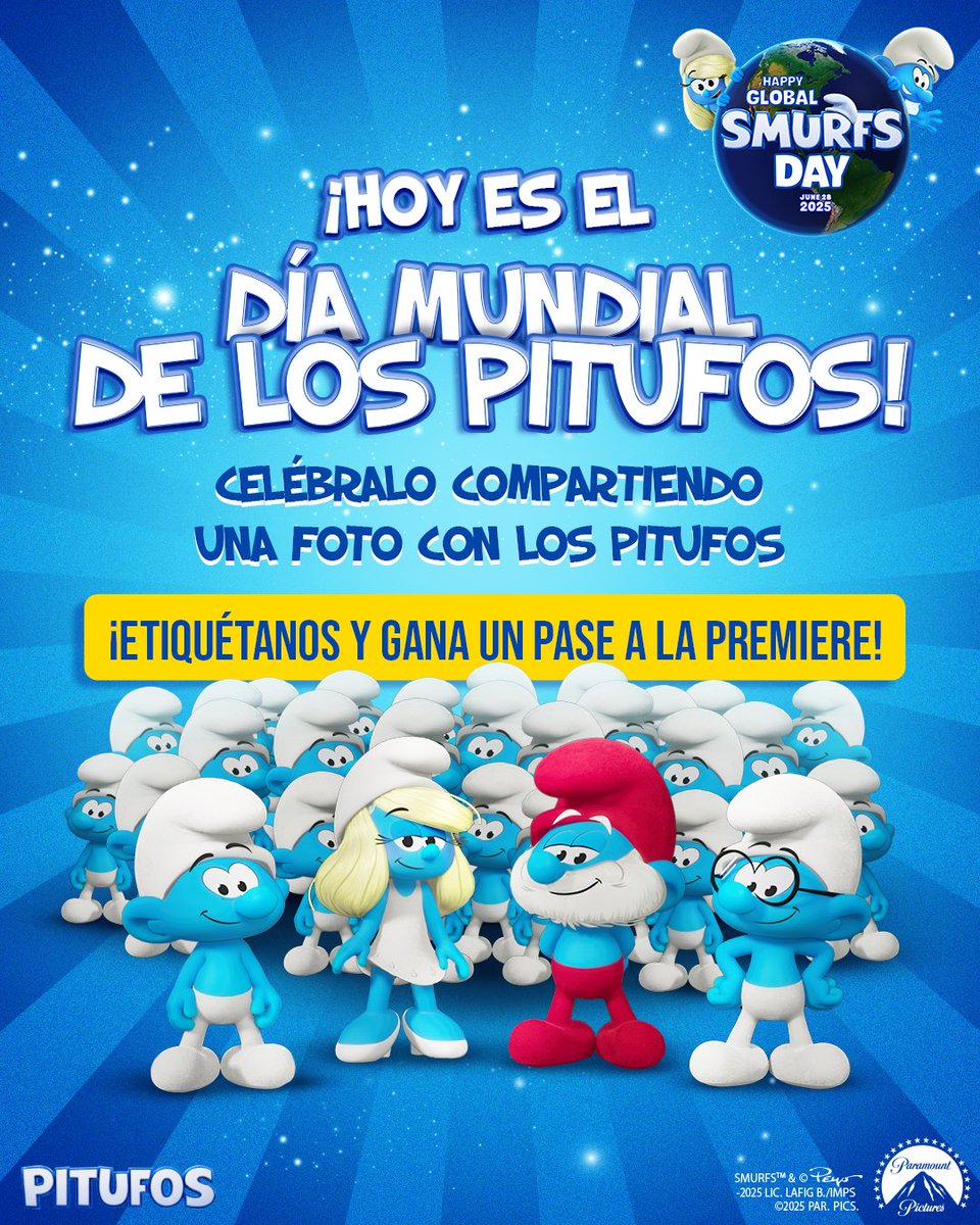 El día más Pitufo del año tenemos que hacer algo pitufifantástico: ¡Queremos invitarte a la premiere de #Pitufos!

Nuestros azules amigos estarán por toda la CDMX a partir de hoy. ¡Encuéntralos! Revisa los calendarios de la gira, tómate una foto con los personajes y súbela usando