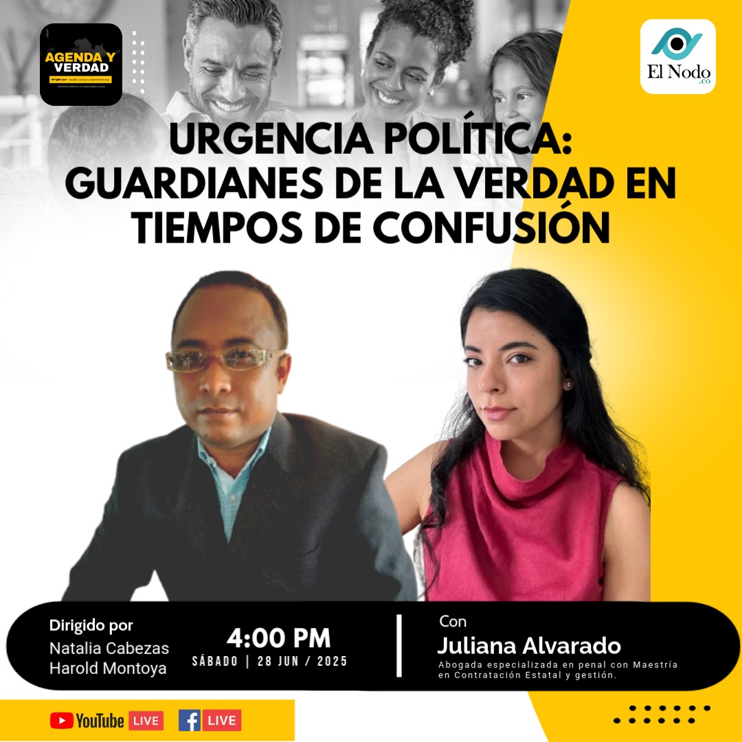 Acompáñenos mañana sábado 28 de junio a las 4:00 PM, en Agenda y verdad. Urgencia política: guardianes de la verdad en tiempos de confusión. Invitada especial Juliana Alvarado <a href="/JuliAlvarado23/">Juliana Alvarado R</a>. Bajo la dirección de Natalia Cabezas y <a href="/HaroldMontoya1/">Harold Montoya</a> youtube.com/watch?v=Wa82qM…