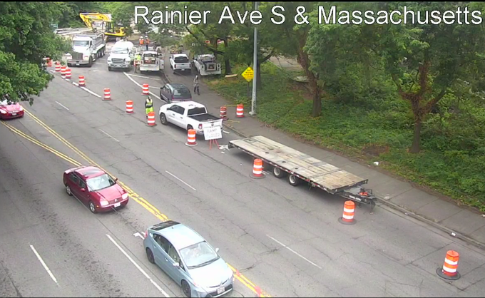 Rainier Ave S में I-90 EB ऑन-रैंप निर्माण के लिए