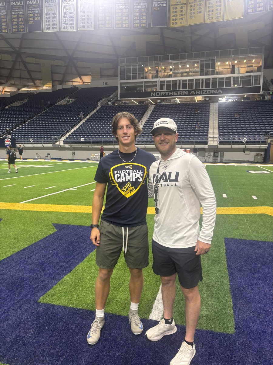 Carson Hackett (@carsonhackett) on Twitter photo Had a great time at the NAU specialist camp today. Big thank you to coach <a href="/CoachRobNAU/">Josh Robinson</a> for coaching us up at the camp. I came second in field goal competition and went 7/9 in charting. In competition I made 49, 52, 56 yarder to make it to finals.
<a href="/NewGenKicking/">New Gen Kicking</a>
<a href="/SanMarcosFBall/">SMHS Football</a> Had a great time at the NAU specialist camp today. Big thank you to coach <a href="/CoachRobNAU/">Josh Robinson</a> for coaching us up at the camp. I came second in field goal competition and went 7/9 in charting. In competition I made 49, 52, 56 yarder to make it to finals.
<a href="/NewGenKicking/">New Gen Kicking</a>
<a href="/SanMarcosFBall/">SMHS Football</a>