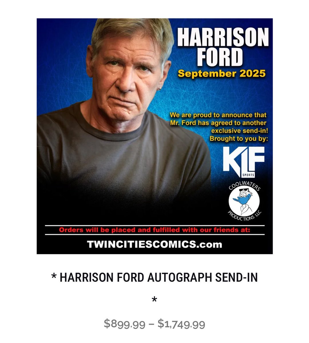 ハリソン・フォード Harrison Ford サイン入り写真 【公式通販】
