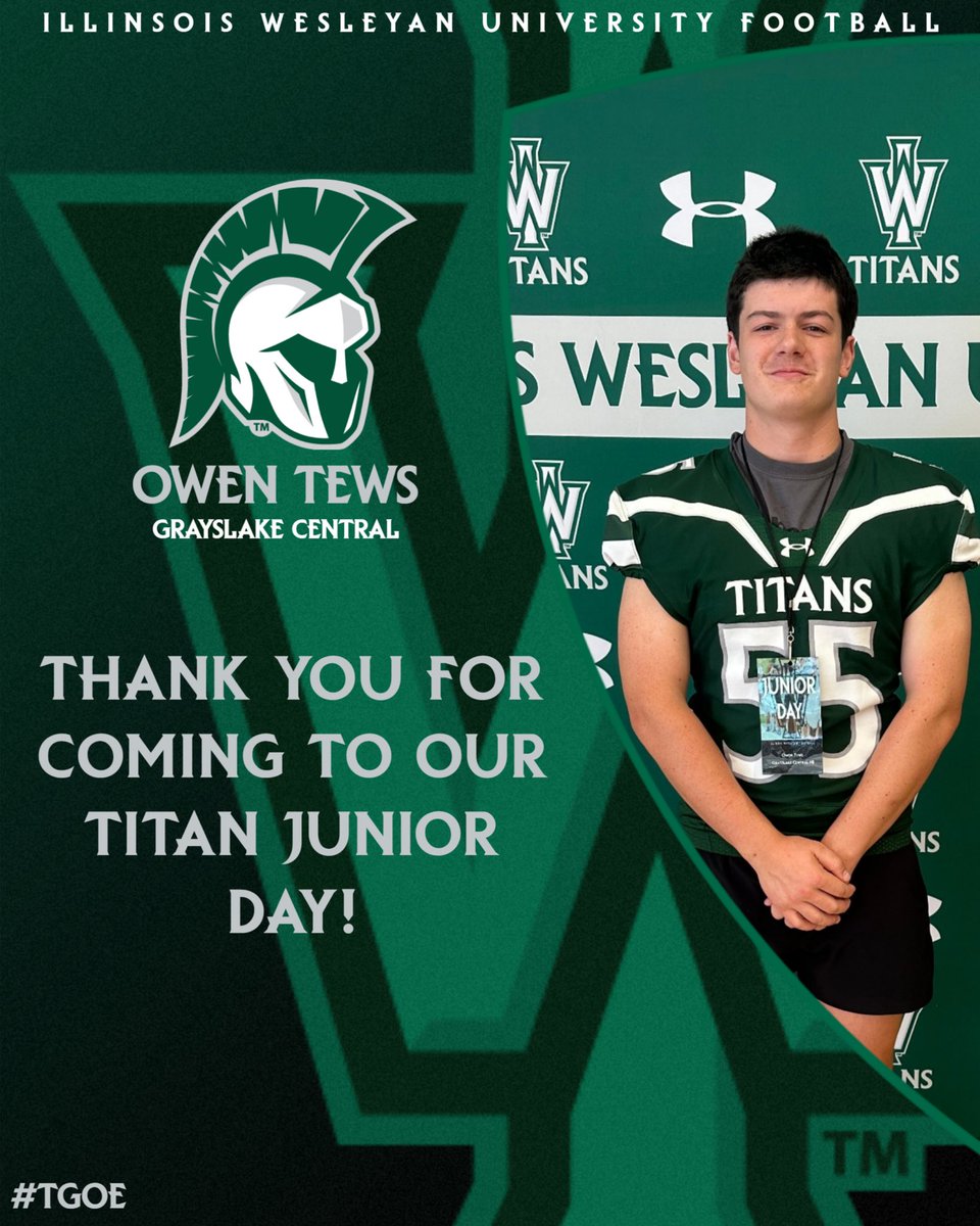 Owen Tews (@owen2s55) on Twitter photo I want to thank Coach <a href="/CoachHolte/">Tyler Holte</a>. <a href="/CoachFlood1/">Coach Flood</a> and <a href="/IWUTitanFball/">ILLINOIS WESLEYAN FOOTBALL</a> for the junior visit today I had a great time on campus! I want to thank Coach <a href="/CoachHolte/">Tyler Holte</a>. <a href="/CoachFlood1/">Coach Flood</a> and <a href="/IWUTitanFball/">ILLINOIS WESLEYAN FOOTBALL</a> for the junior visit today I had a great time on campus!