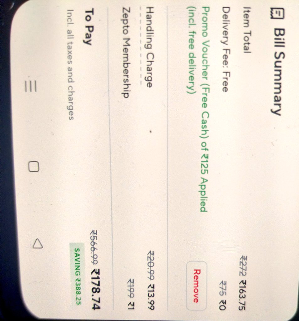 vikram20745195's tweet photo. @ZeptoNow 
Zepto team.ur app showing 125 cash less discount.
Then add products and see discount only 50 rupees 
It's ur thinking is ur member r  clever 

If don't give discount.
 don't not tell to everyone  u given cash discount.. https://t.co/5w3vtgcES6