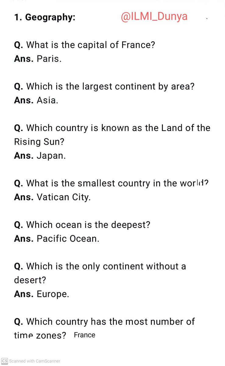 Geography. 
🔁