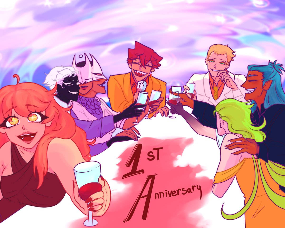 Happy first anniversary of TEAG!
I’m truly grateful to each of you. 
 To celebrate the first year since the game’s demo was released I made art!
I'm grateful to everyone who has played the game and connected with the characters. 
I'm still working on the next act!
#toeatagod
#oc
