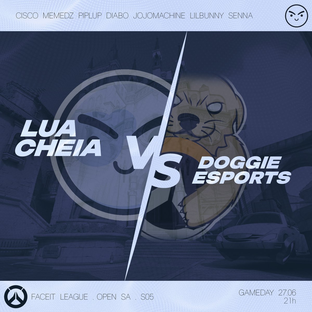 LuaCheiaOW's tweet image. 🌑 GAME DAY 🌑
Hoje às 21h tem confronto marcado contra a Doggie Esports pela Faceit!
Mais uma noite de teste, foco e garra. Vamos em busca do resultado! 💙
#NoiteDeLuaCheia