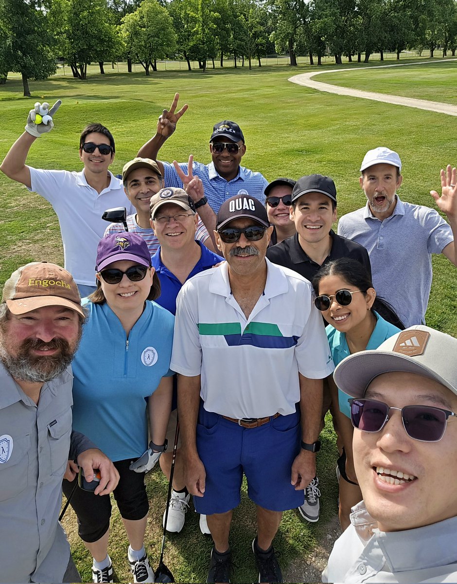 drdeannasanter's tweet image. Amazing time golfing with @umanitoba #Immunology friends &amp;amp; colleagues! 
My team #lambda (#IFNL) wins by 1 shot maybe because of our good luck team stickers, but some key shots by Lyle &amp;amp; Jude at the end 😉
Thanks to everyone for joining us for the 4th annual outing 🙏🏻