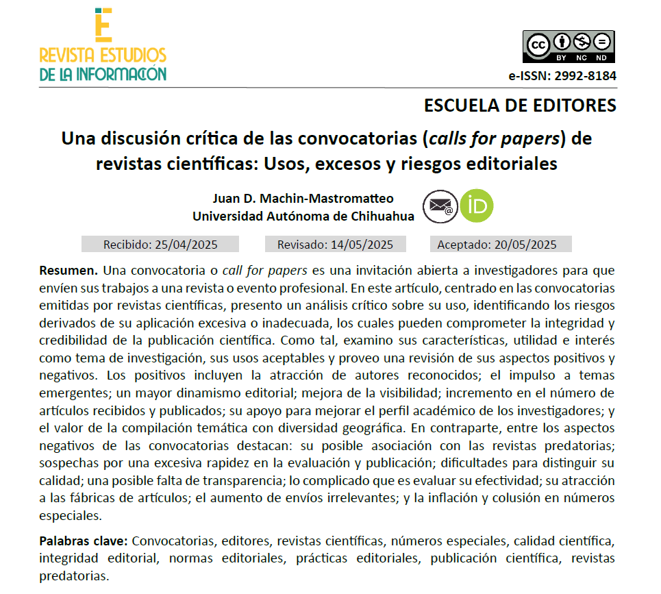 🌐📈 ¡Las #convocatorias de #RevistasCientíficas pueden aumentar la visibilidad de y fomentar diversidad geográfica! 📚✨¡Esto y mucho más en mi nueva publicación! 👉 doi.org/10.54167/rei.v… #editores #IntegridadEditorial #Ética #CallsForPapers #EscuelaDeEditores