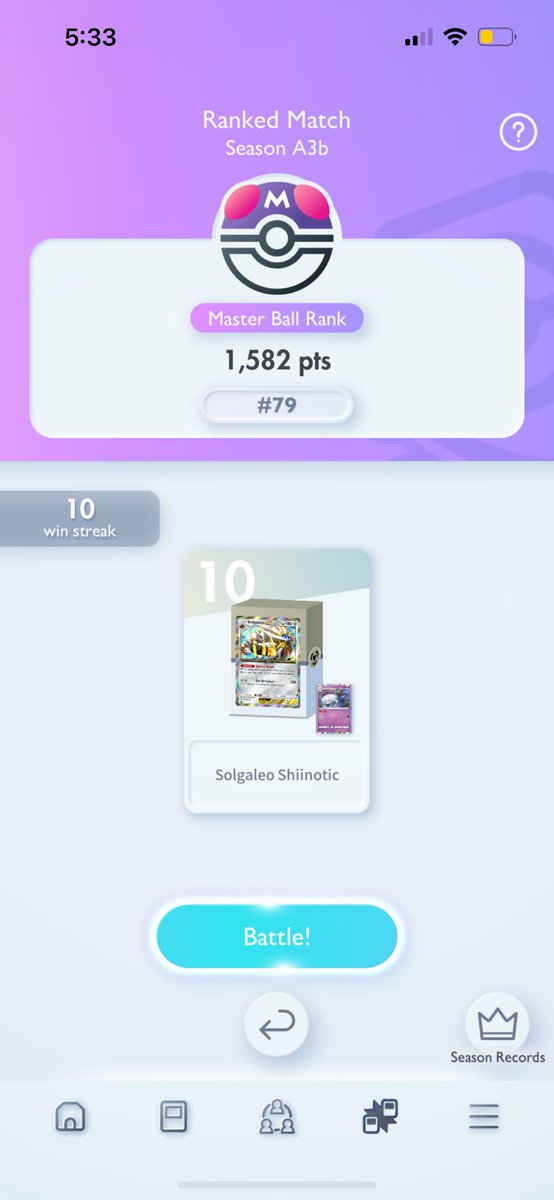 top 100!!! win streak bonus is strong #PokemonTCGPocket
