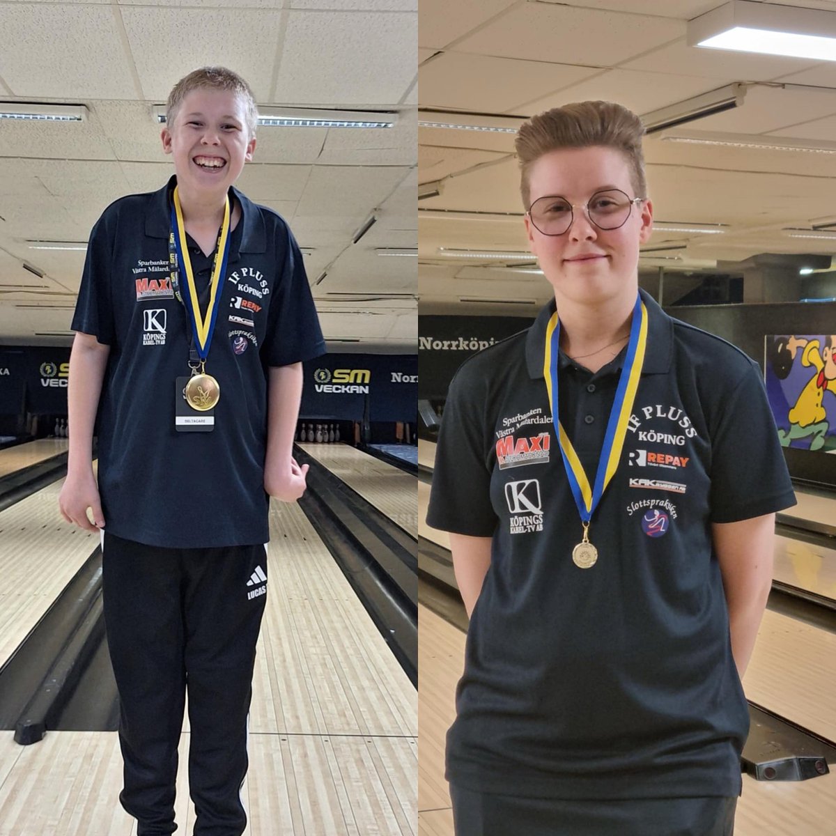 IFPluss's tweet image. SM guld till Lukas i para SM klass D🎳
Och en 6e plats till Emma i Dam A 😃