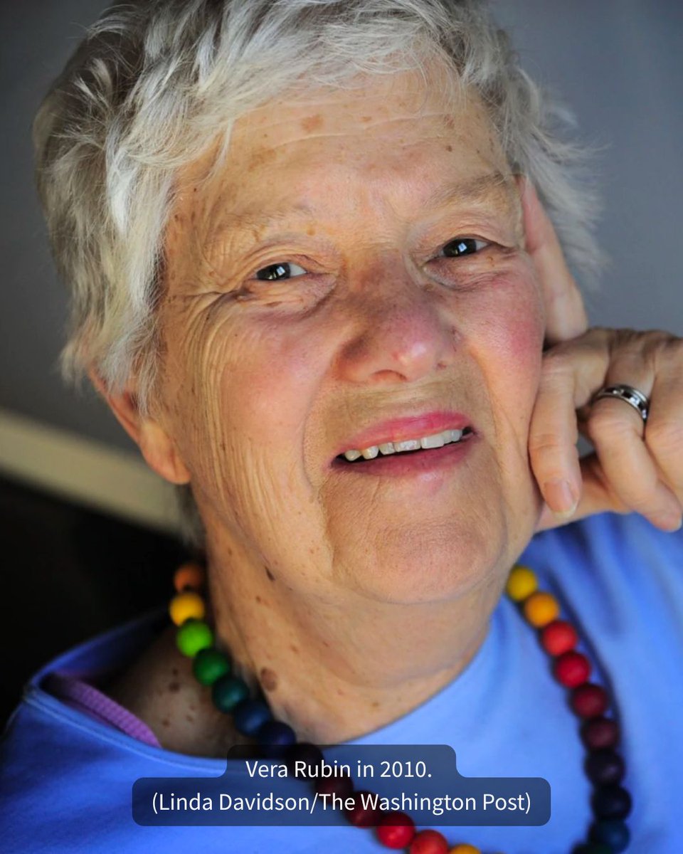 VRubinObs's tweet image. 🌌 Her work opened up an entirely new subfield of astrophysics! Rubin was convinced that physicists would figure out what dark matter was within 10 years of her observations, but it has proven MUCH more elusive than that.