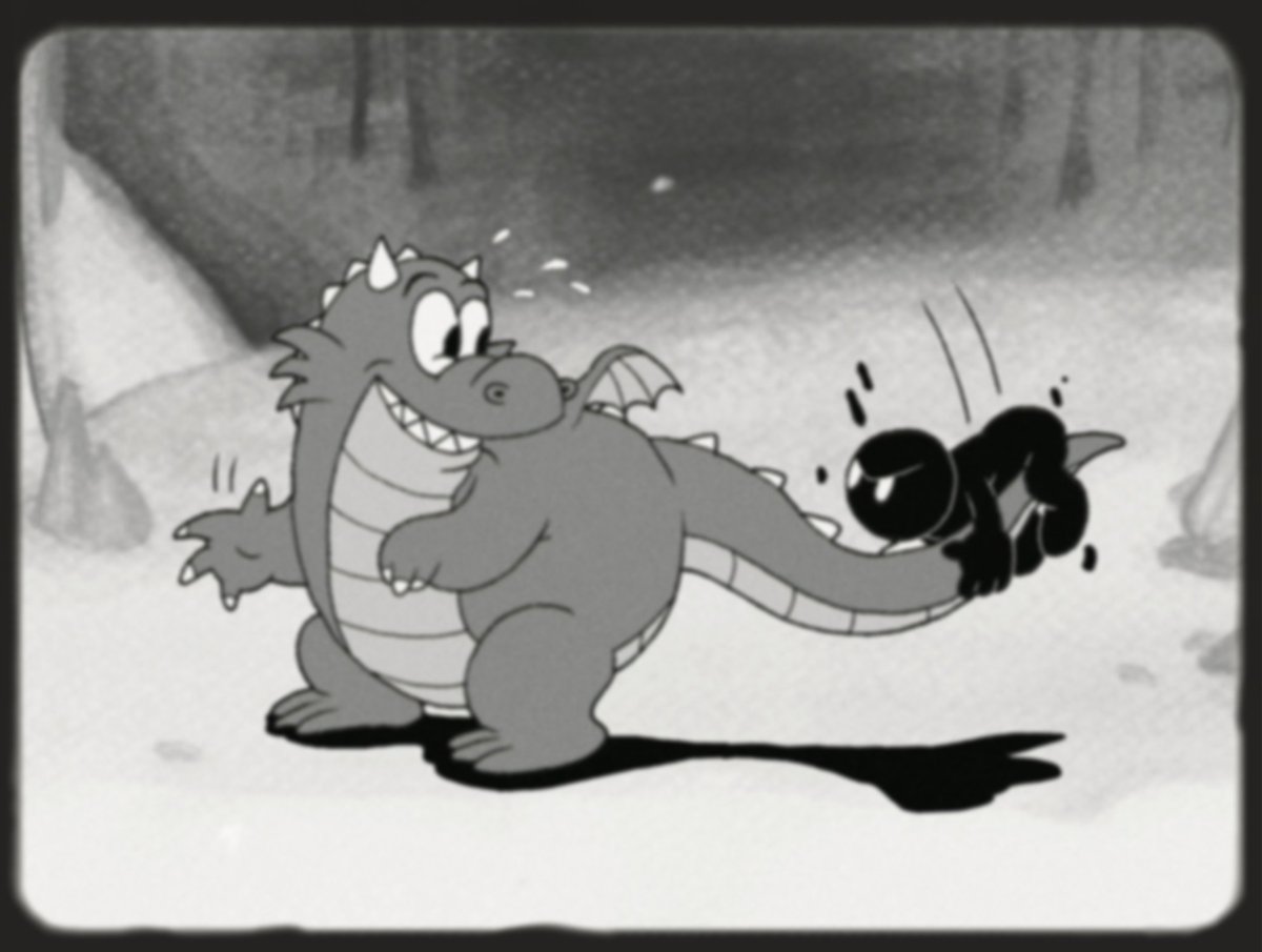 DannysNib's tweet image. It seems to be a very naughty dragon and it is, I present to you Gant the funny dragon, he is EGO's second creation
#cuphead #1930s #vintage #rubberhosestyle #1930cartoons #oldcartoons #cartoonart #art #traditionalart #blackandwhitecartoon #ilustration #watercolor