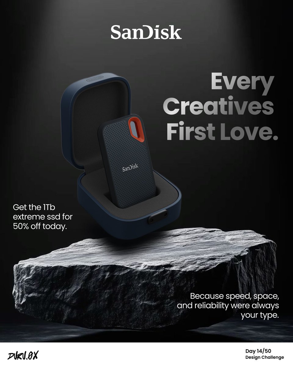 Day 14: Creative ad for <a href="/SanDisk/">Sandisk</a> 

almost missed today 😭😭