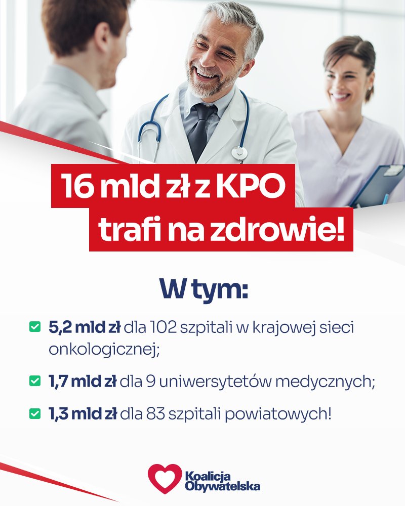 🇵🇱🇪🇺 Pieniądze z KPO trafią na ochronę zdrowia 👇