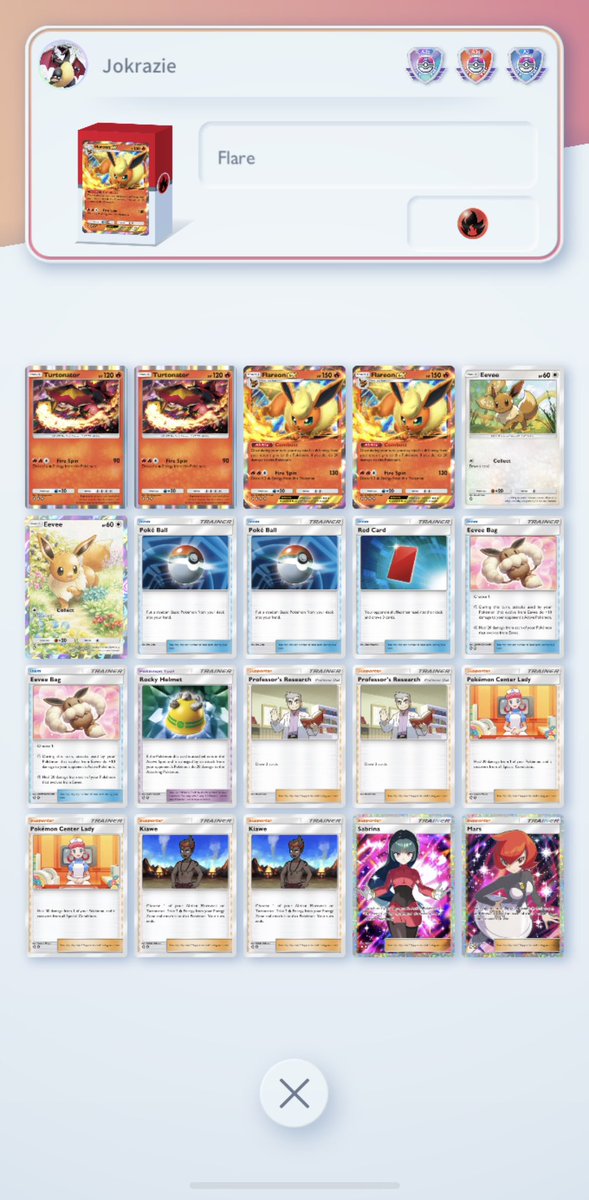 Can definitely say Flareon Ex / Turtonator is an enjoyable deck this season against all the Solgaleo, Buzzwole, Rampardos 

Still had some struggle matchups against Sylveon and Giratina/Greninja decks though

#PokemonTCGPocket