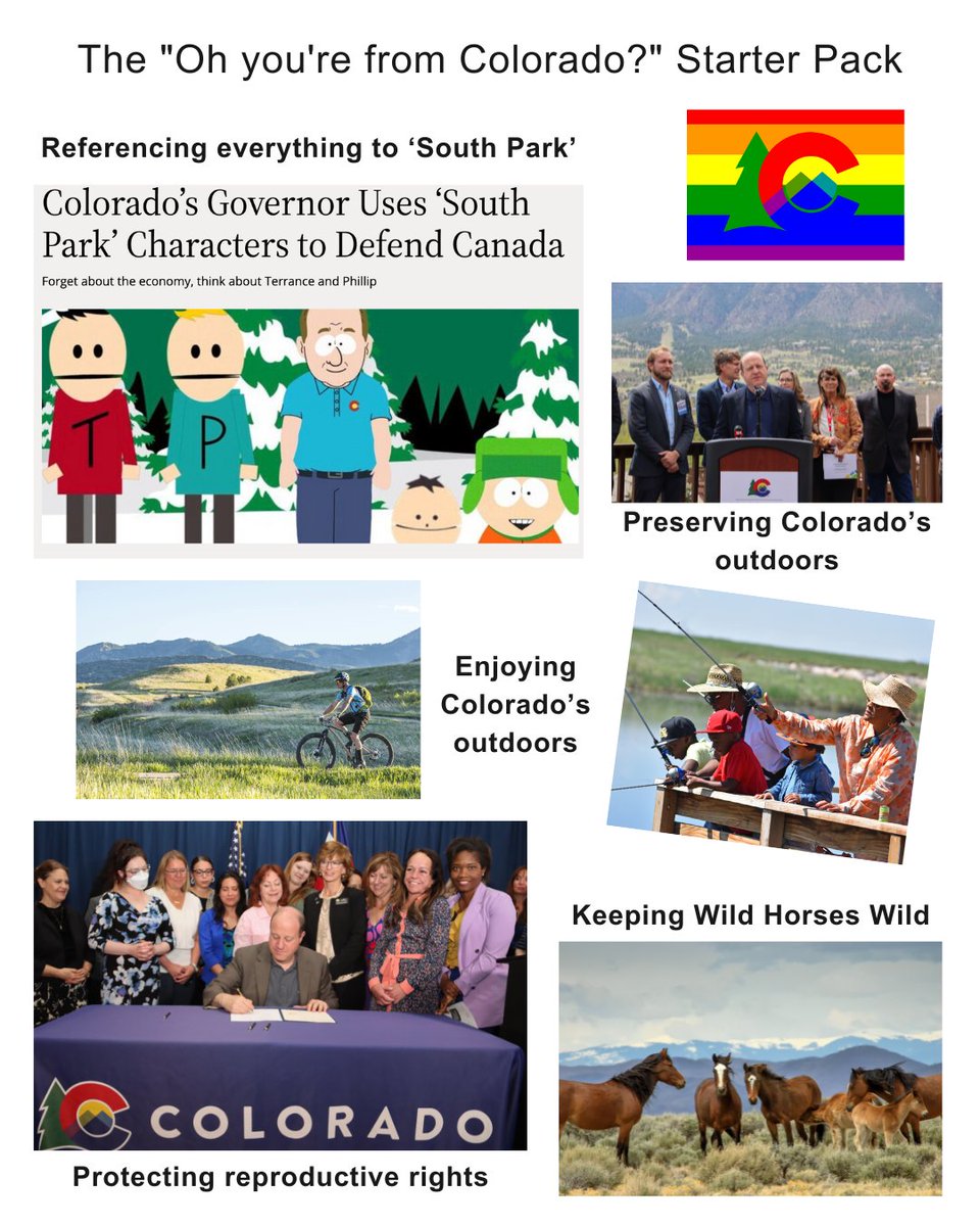 The ultimate "You're From Colorado" Starter Pack celebrates all the fantastic progress we've made in Colorado. From protecting freedom to preserving our beautiful outdoors and wild horses, we're creating a state we can all be proud of.