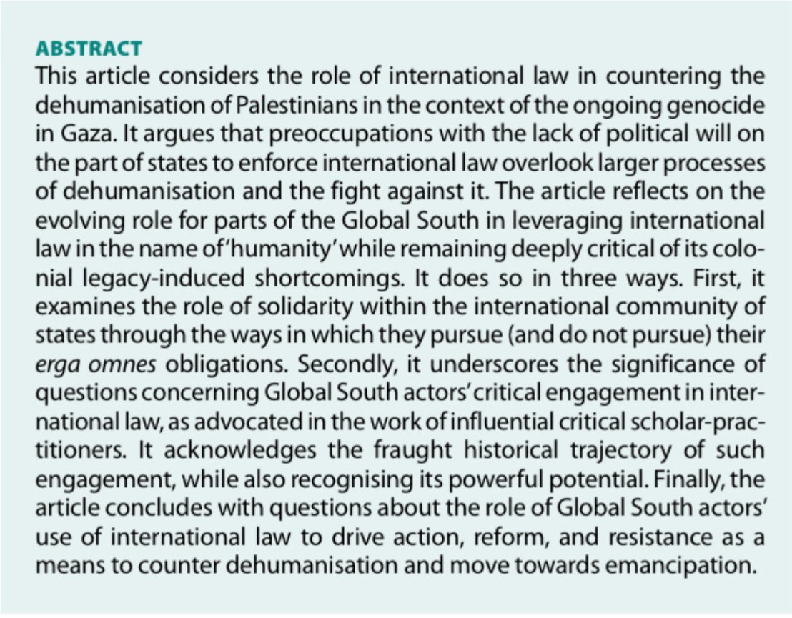 “Humanisation through International Law? The Global South’s Role in Accountability.” My latest for Third World Quarterly tandfonline.com/doi/epdf/10.10…