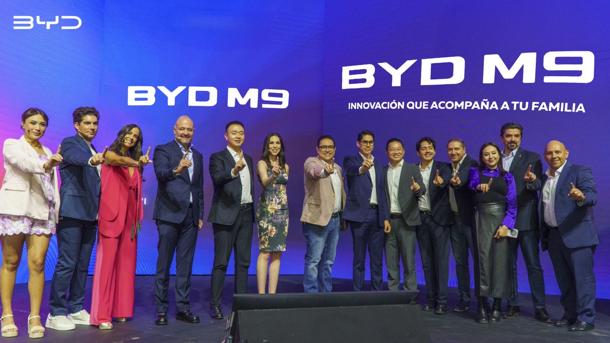 BYDCompany's tweet image. The BYD M9 has arrived in Mexico. Luxury meets tech. Comfort meets space. 

A new era of family travel begins—with our flagship new energy MPV.