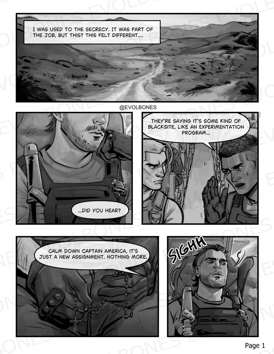 Page 1 'Renevos'

My COD monster au! comic 'Renevos' is live on my Patreon! Finally!!! ☺️

For more pages visit my Patreon: patreon.com/Evolbones

 #cod #codfanart #johnsoapmactavish #simonghostriley  #mw2 #mw3 #phillipgraves #fanart #CallofDuty