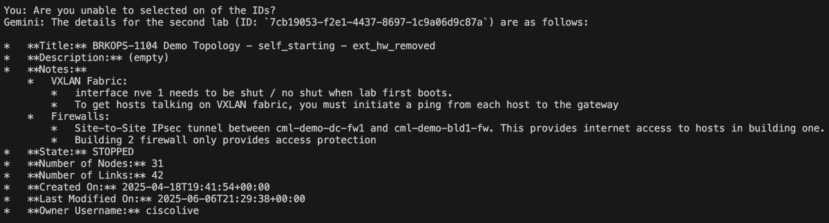 rogue_router's tweet image. Gemini is talking to Cisco Modeling Labs....
Steps away from creating a lab 😱