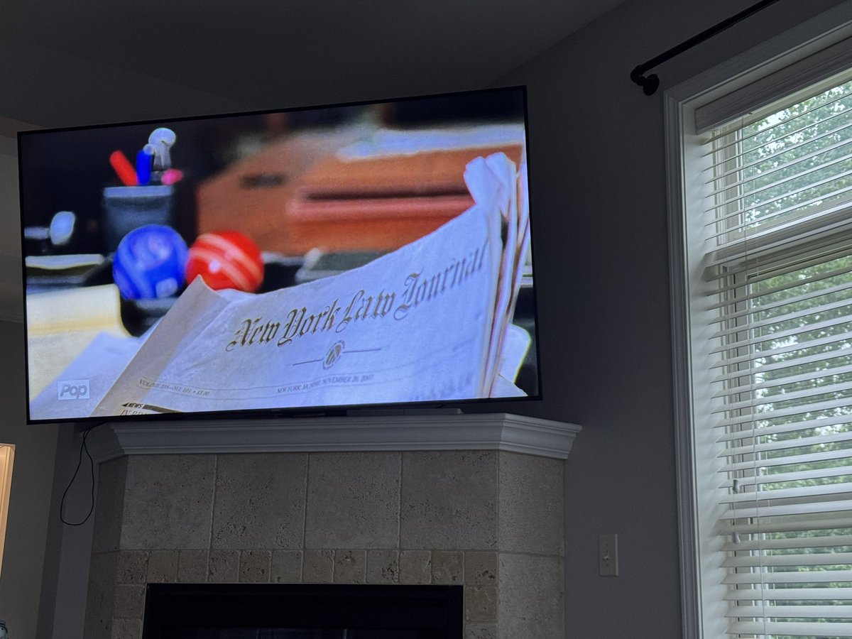 bleereporter's tweet image. When you’re looking for something to watch on TV and the Law and Order rerun has ADA Cutter reading the @NYLawJournal