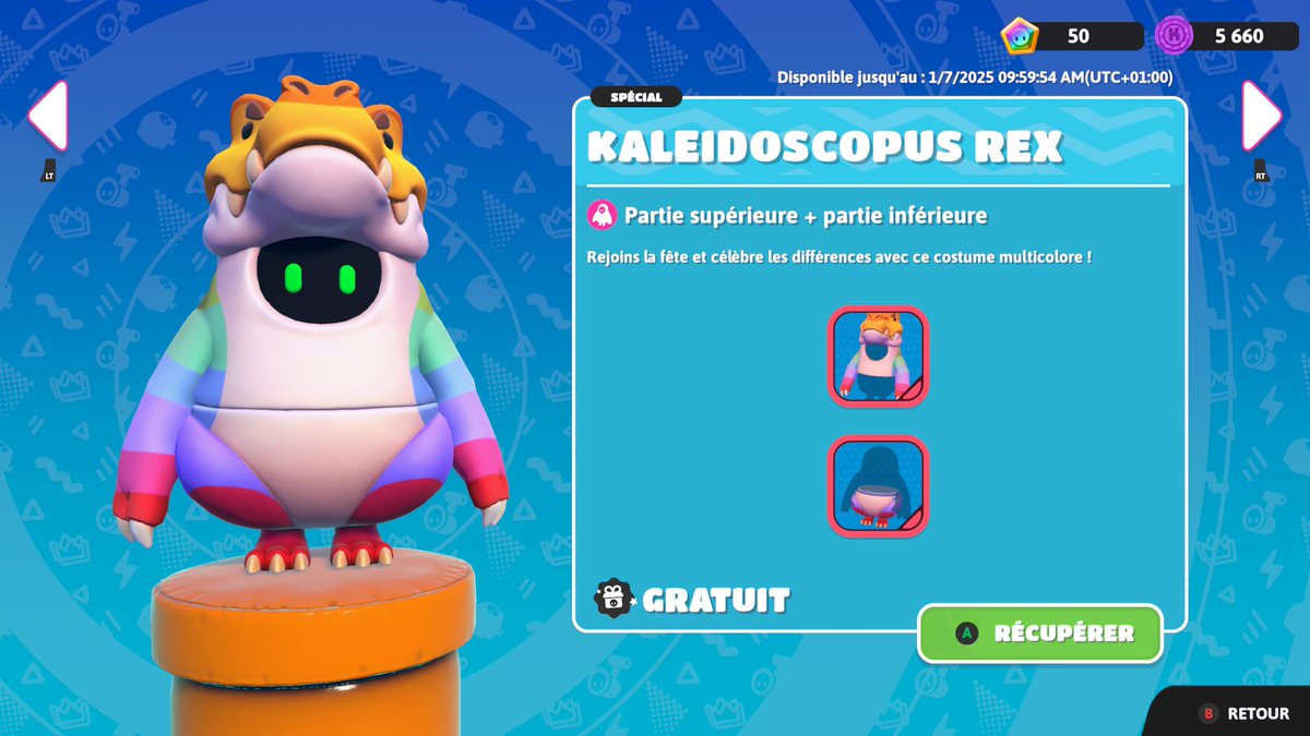 FallGuysLeaks_'s tweet image. Vous pouvez désormais débloquer le skin "Kaléidoscopus Rex" pour célébrer les différences !

#FallGuys