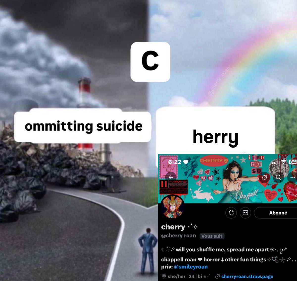 <a href="/cherry_roan/">cherry ⋆˙⟡</a> <a href="/ChappellRoan/">Chappell Roan</a> alternatively