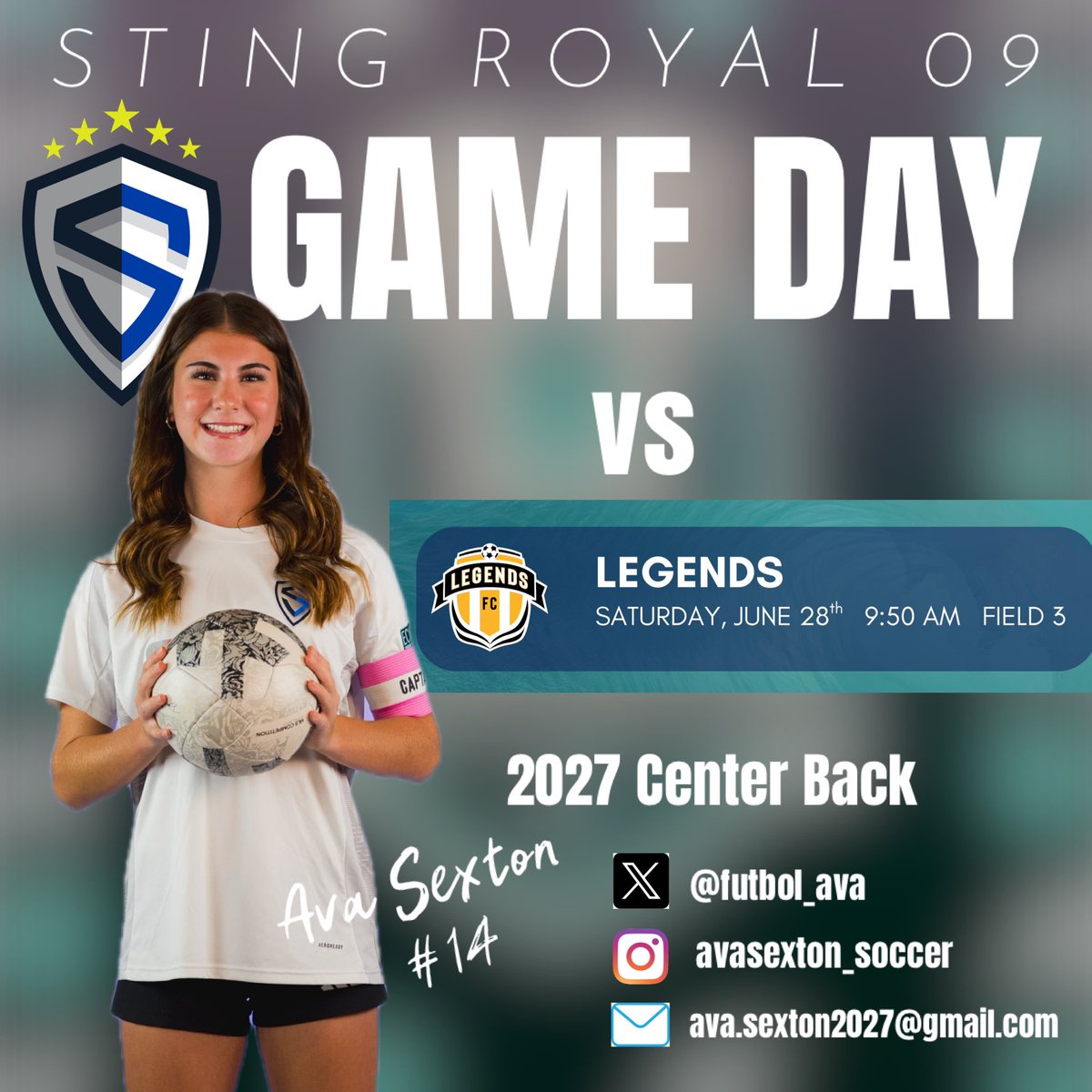 Tomorrow- June 28! Game #2 <a href="/ECNLgirls/">ECNL Girls</a> playoffs ⚽️ 🏆 <a href="/ImYouthSoccer/">ECNL/GA/Recruiting/College Soccer</a> 
🆚 Legends 
⏰ 9:50 am
📍Field #3
<a href="/PrepSoccer/">Prep Soccer ⚽️</a> <a href="/onlyGplatform/">The OG Platform</a> <a href="/TopDrawerSoccer/">TopDrawerSoccer</a> <a href="/joseant1890/">Since_1890</a> <a href="/TheSoccerWire/">SoccerWire</a> <a href="/USYouthSoccer/">US Youth Soccer</a>
