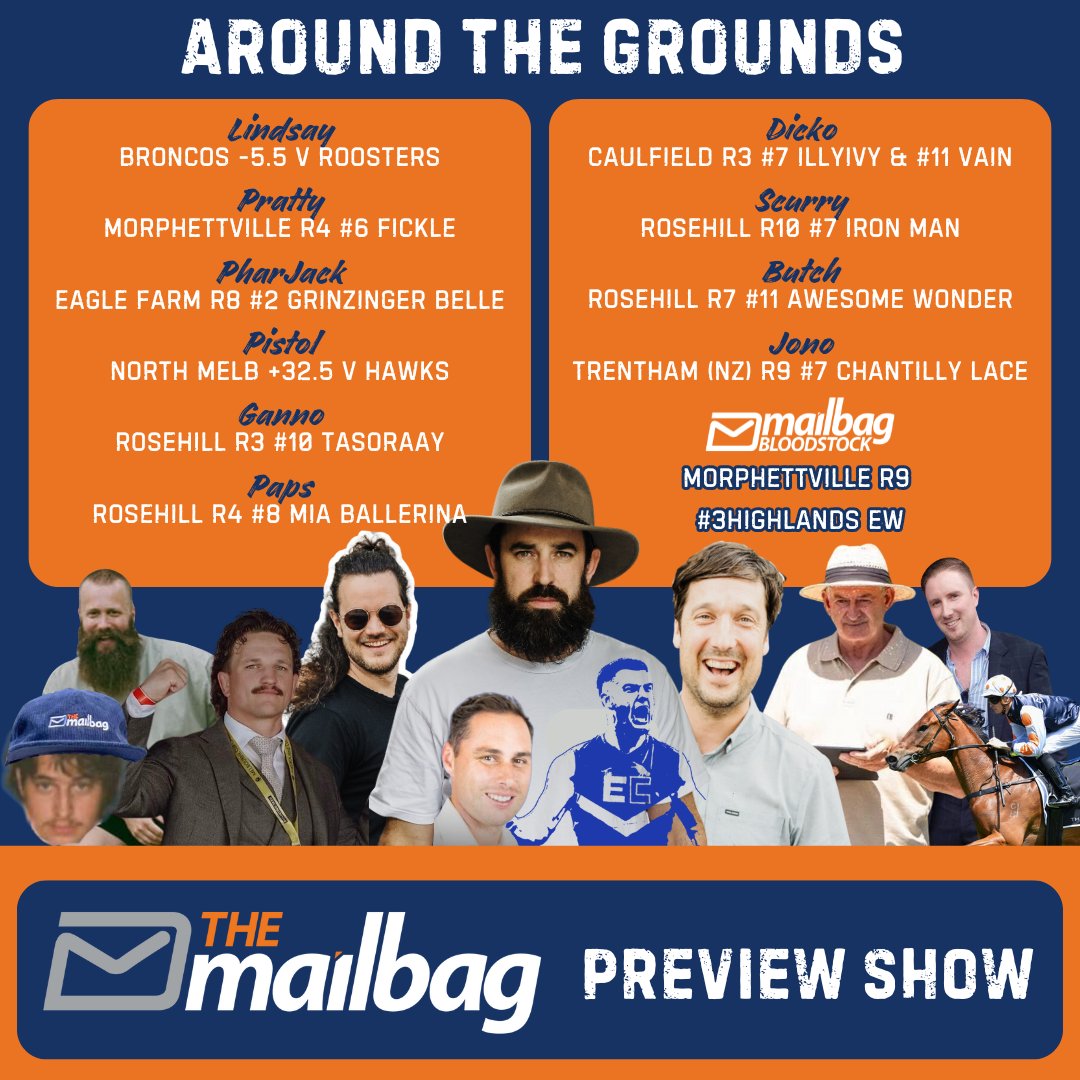 The_Mail_Bag's tweet photo. π¨ Around The Grounds Bets Are Inπ¨
From Caulfield π¦πΊ to Trentham π³πΏ β weβre going around the grounds with plenty of plays at #value π°
Whatβs your best of the day? ππ―
#TheMailbag #RacingTips #BestBets #Caulfield #Morphettville #Rosehill #Trentham #Betting https://t.co/lLz3gL9ia8