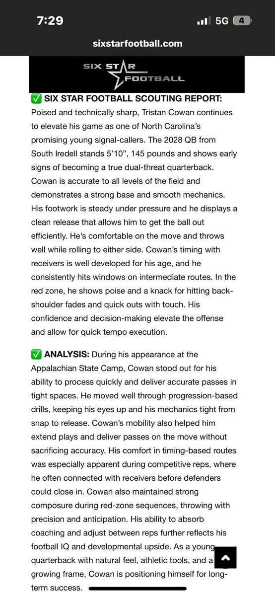 Thank you <a href="/sixstarfootball/">Six Star Football | PLUS+</a> for the write up!!
<a href="/ChrisReynolds_3/">Chris Reynolds</a> <a href="/si_vikings_fb/">South Iredell Vikings Football</a> <a href="/CoachMonachino/">Sam Monachino</a> <a href="/rileywatkins0/">Riley Watkins</a> <a href="/remyangray/">Myan.Gray</a> <a href="/StevieCoach/">Coach Stevie Dub</a> <a href="/Dowell_Loggains/">Dowell Loggains</a>
