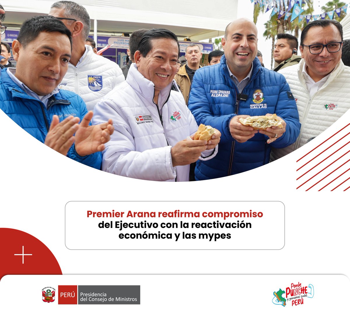 ✅ El premier Eduardo Arana reafirmó la voluntad política del Gobierno nacional para promover el desarrollo de las micro y pequeñas empresas (mype) y la generación de puestos de trabajo, en articulación con los gobiernos locales.

Conoce más 📲 gob.pe/n/1197466