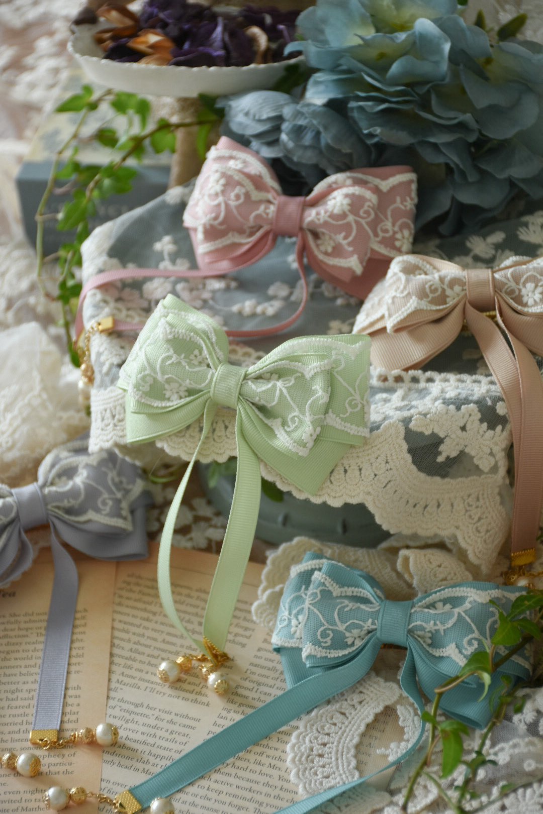 Ü ☆Handmade☆名古屋帯『ruban♪ruban♪ruban♪／リボン』