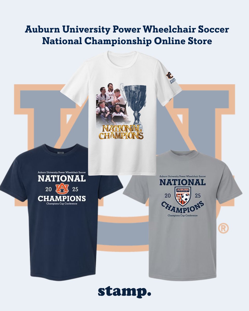 You asked, we answered ‼️ Power Soccer NATIONAL CHAMPIONSHIP SHIRTS available through July 6th ⏳

stampauburn.com/au-power-soccer