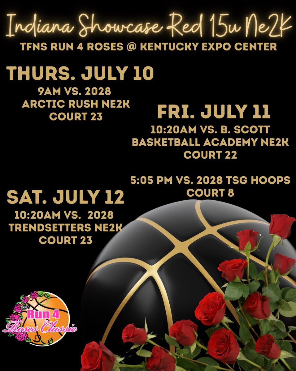 Sawyor Murdick28 (@sawyormurdick) on Twitter photo Looking forward to <a href="/TFNsRun4Roses/">TFN's Run 4 Roses</a>! Here is our schedule. Hope to see you there!
<a href="/coachbgorman/">Coach Gorman</a> <a href="/AsherScouting/">Asher Scouting</a> <a href="/PGHKentucky/">Prep Girls Hoops Kentucky</a> <a href="/PGHIndiana/">Prep Girls Hoops Indiana</a>
<a href="/HurricaneDij39/">T.J. Schmidt (Todd)</a> <a href="/JW4coach/">John M. Williams IV</a>
<a href="/J_2_Sharp/">Jama</a> <a href="/UIndyWBB/">UIndy Women’s Basketball</a> <a href="/FGCU_WBB/">FGCU Women's Basketball</a> <a href="/UEAthletics_WBB/">Evansville Women's Basketball</a> <a href="/CoachRickReeves/">Rick Reeves</a> <a href="/Flagler_WBB/">Flagler Women's Basketball</a> <a href="/UCF_WBB/">UCF Women's Hoops</a> <a href="/FSC_WBB/">FSC Women's Basketball</a> <a href="/CoachKPederson/">Kevin Pederson</a> Looking forward to <a href="/TFNsRun4Roses/">TFN's Run 4 Roses</a>! Here is our schedule. Hope to see you there!
<a href="/coachbgorman/">Coach Gorman</a> <a href="/AsherScouting/">Asher Scouting</a> <a href="/PGHKentucky/">Prep Girls Hoops Kentucky</a> <a href="/PGHIndiana/">Prep Girls Hoops Indiana</a>
<a href="/HurricaneDij39/">T.J. Schmidt (Todd)</a> <a href="/JW4coach/">John M. Williams IV</a>
<a href="/J_2_Sharp/">Jama</a> <a href="/UIndyWBB/">UIndy Women’s Basketball</a> <a href="/FGCU_WBB/">FGCU Women's Basketball</a> <a href="/UEAthletics_WBB/">Evansville Women's Basketball</a> <a href="/CoachRickReeves/">Rick Reeves</a> <a href="/Flagler_WBB/">Flagler Women's Basketball</a> <a href="/UCF_WBB/">UCF Women's Hoops</a> <a href="/FSC_WBB/">FSC Women's Basketball</a> <a href="/CoachKPederson/">Kevin Pederson</a>