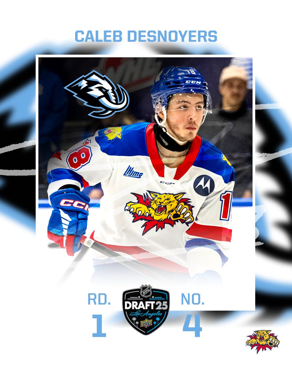 Caleb Desnoyers to the <a href="/utahmammoth/">Utah Mammoth</a> at #4!

#TusksUp | #NHLDraft