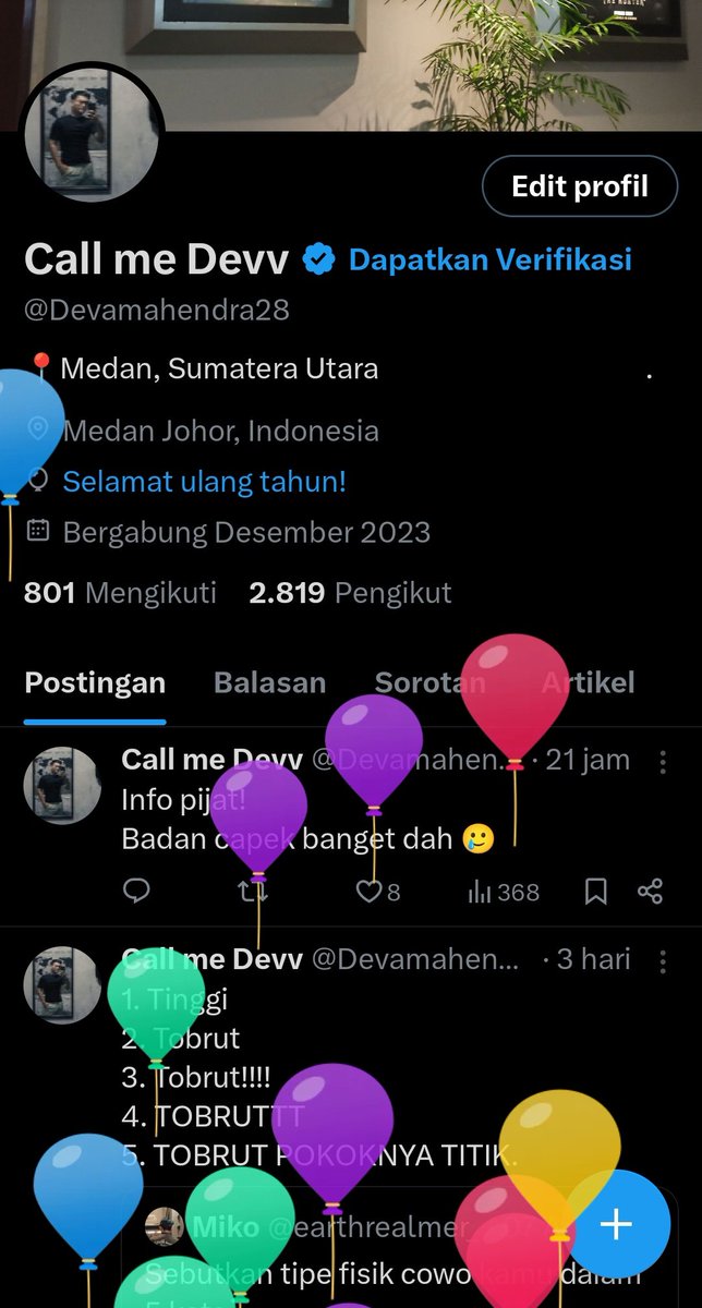 Haii, Ucapin gua dong 
Lagi butuh doa teman2 semua 🤭