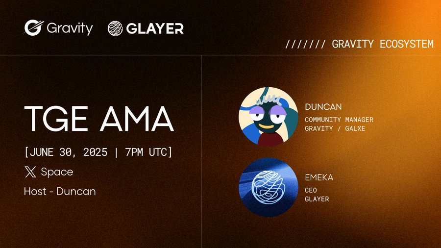 📢 G Duyuru

<a href="/Cryptoboyy_/">Weatherboyy ☔</a> ve <a href="/glayer_official/">GLayer</a> X yayını 30 Haziranda saat 22.00'da düzenlenecek. $GAI tge öncesi güncel bilgileri edinmek için yayına katılabilirsiniz.

<a href="/Galxe/">Galxe</a> <a href="/GravityChain/">Gravity</a> $G #Web3 #Airdrop